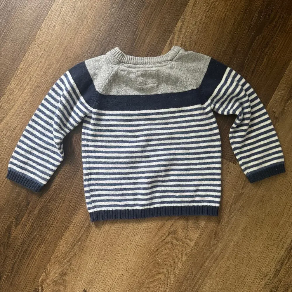 Bundle of Baby Boy Fall-Wear, Hooded Zip Down and Sweater, 2 Pieces